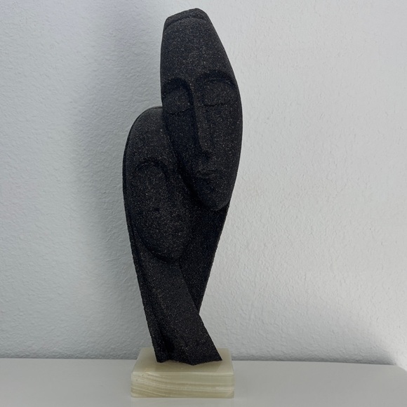 Black Volcanic Art male/female Sculpture from Santorini Greece - Picture 1 of 11